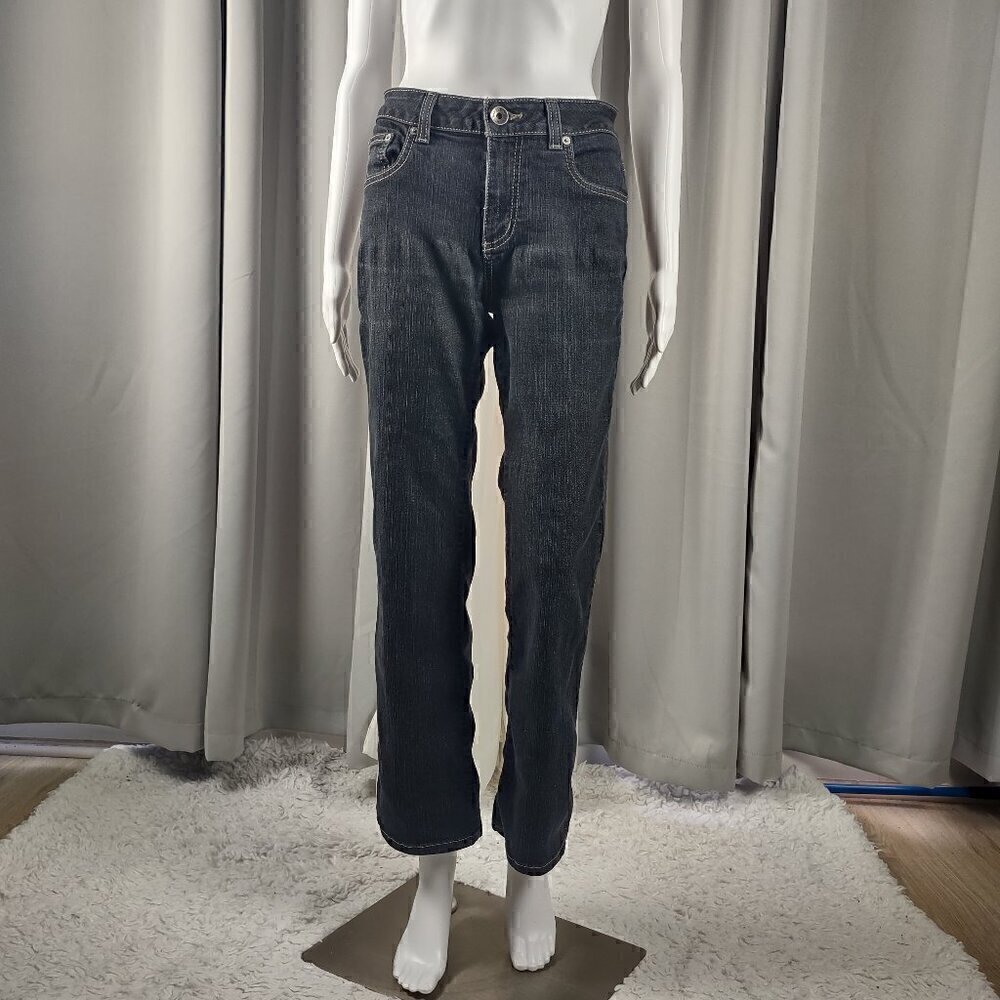 DKNY SOHO Women's Cotton Blend Five Pocket Wide Leg Blue Jeans Size 6S/C